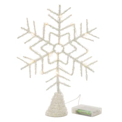 Houzbling Snowflake Tree Topper 12.5"h Wire 3 Aa Batteries, Not Included