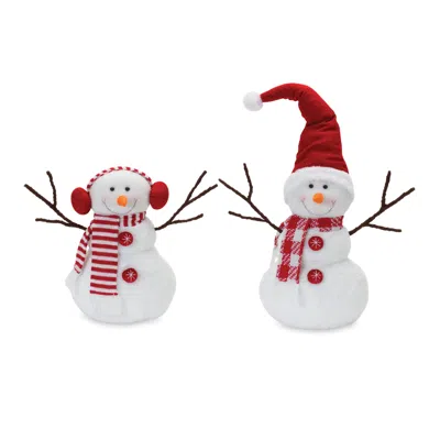 Houzbling Snowman (set Of 2) 12.5"h, 18"h Polyester