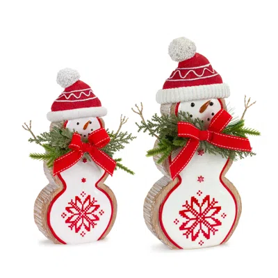 Houzbling Snowman (set Of 2) 8.5"h, 10.25"h Resin