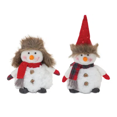 Houzbling Snowman (set Of 2) 8"h, 10.5"h Polyester