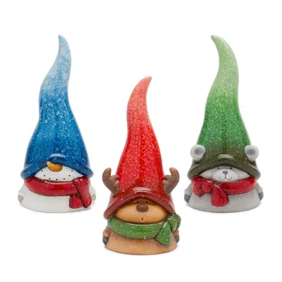 Houzbling Snowman/moose/bear (set Of 3) 12"h Terra Cotta In Multi