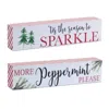 Houzbling Sparkle And Peppermint Sign (set Of 2) 9.5"l X 2.25"h Mdf