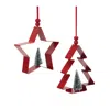 Houzbling Star And Tree Cookie Cutter Ornament (set Of 6) 4"h, 4.75"h Metal