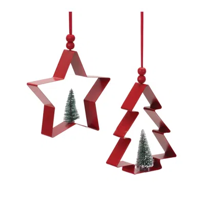 Houzbling Star And Tree Cookie Cutter Ornament (set Of 6) 4"h, 4.75"h Metal