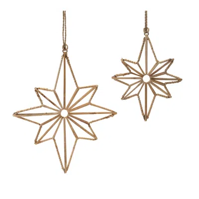 Houzbling Star Ornament (set Of 12) 6"h, 8"h Iron/rattan