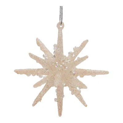 Houzbling Star Ornament (set Of 6) 3"h Glass In Neutral