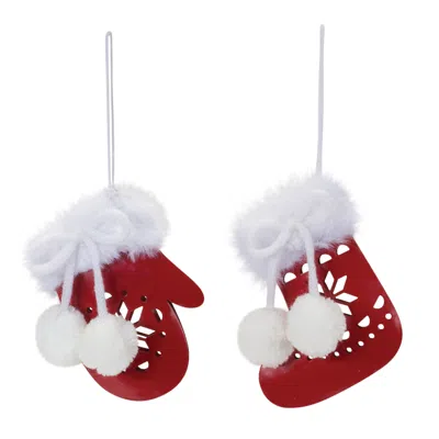 Houzbling Stocking And Mitten Ornament (set Of 12) 4"h Metal