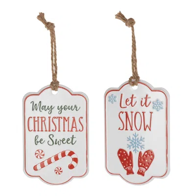 Houzbling Tag Ornament (set Of 12) 5.5"l X 8.5"h Iron