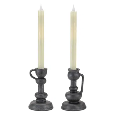 Houzbling Taper Candle Holder (set Of 4) 5.5"h Resin In Black