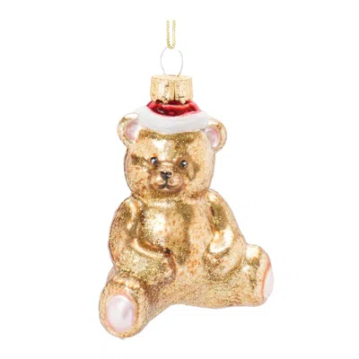 Houzbling Teddy Bear Ornament (set Of 12) 3.75"h Glass