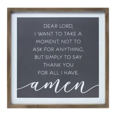 Houzbling Thank You Prayer Plaque 19.75"sq Mdf In Blue