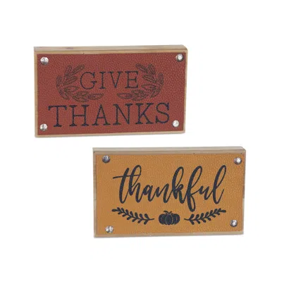 Houzbling Thankful Sign (set Of 6) 7"l X 4"h Mdf