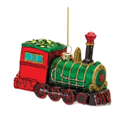 Houzbling Train Ornament (set Of 6) 4.25"l X 3"h Glass