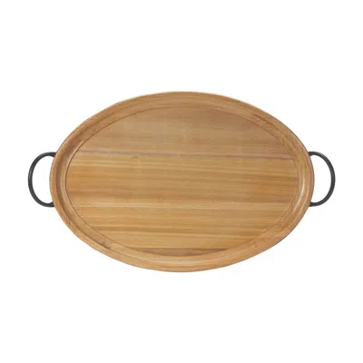 Houzbling Tray 27.5"l X 16.5"w X 2.75"h Wood/iron In Brown