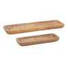 Houzbling Tray (set Of 2) 18.25"l X 7"w, 27"l X 8.25"w Mango Wood