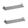 Houzbling Tray (set Of 2) 24"l X 8.25"w X 2.75"h Mango Wood/iron