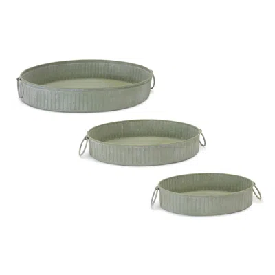 Houzbling Tray (set Of 3) 8.5"l X 2"h, 12.5"l X 2"h, 15"l X 2"h Iron In Brown