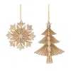 Houzbling Tree And Snowflake Ornament (set Of 12) 3.25"h, 5"h Resin