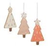 Houzbling Tree Ornament (set Of 6) 4"h Ceramic