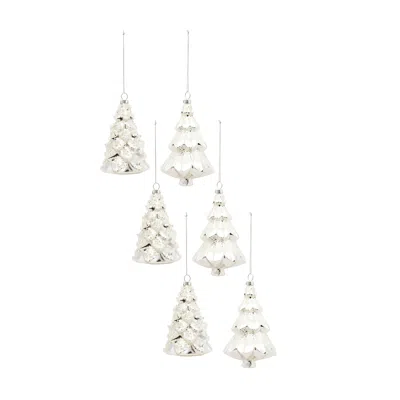 Houzbling Tree Ornament (set Of 6) 5"h, 5.75"h Glass