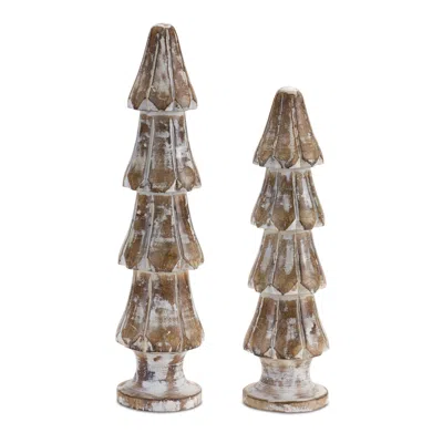 Houzbling Tree (set Of 2) 10"h, 12"h Wood
