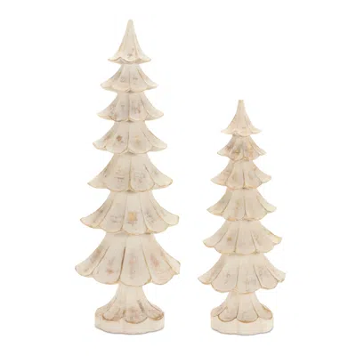 Houzbling Tree (set Of 2) 11"h, 14.5"h Resin