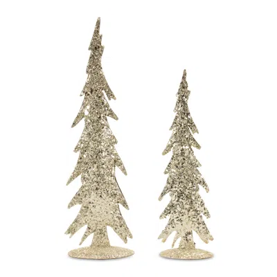 Houzbling Tree (set Of 2) 13.5"h, 17"h Iron In Brown