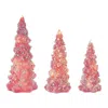 Houzbling Tree (set Of 3) 8.5"h, 9.75"h, 11.75"h Glass 3 Lr44 Batteries, Not Included