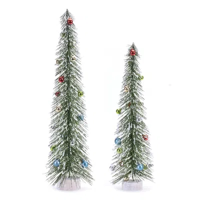 Houzbling Tree W/ornaments (set Of 2) 20"h, 24"h Pvc/plastic In Multi