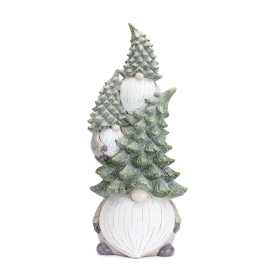 Houzbling Triple Gnome Stack 23.25"h Magnesium In Green