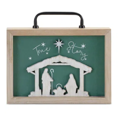 Houzbling True Story Nativity Plaque 9.5"l X 8.5"h Mdf/wood
