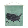 Houzbling United States Wall Hanging 15"l X 18.5"h Linen/wood