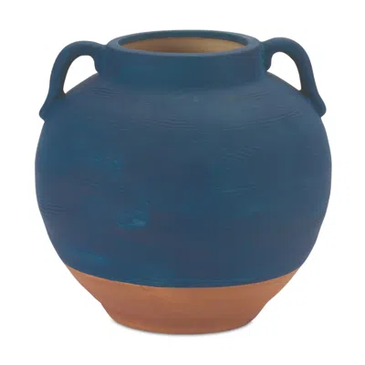 Houzbling Urn 7"h Ceramic In Blue