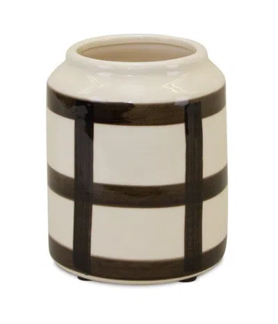 Houzbling Vase 5"d X 6"h Terra Cotta In Animal Print