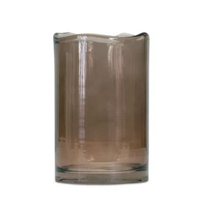 Houzbling Vase 5"d X 8"h Glass In Brown