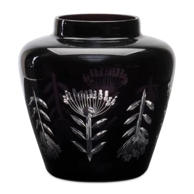 Houzbling Vase 6.5"d X 6.5"h Glass In Black