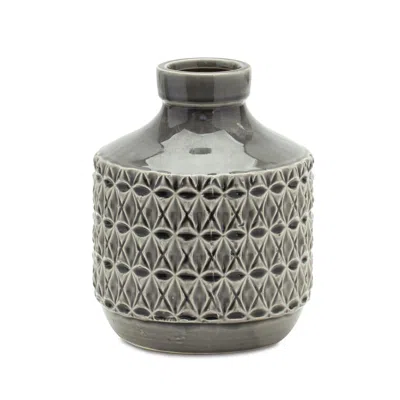 Houzbling Vase 7"h Terra Cotta In Black