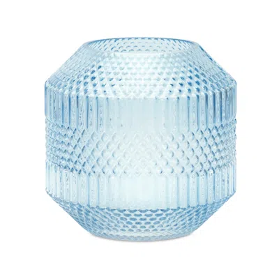 Houzbling Vase 8"d X 8"h Glass In Blue