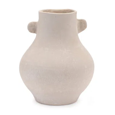 Houzbling Vase 8"d X 9.75"h Recycled Paper/chalk Powder In Neutral