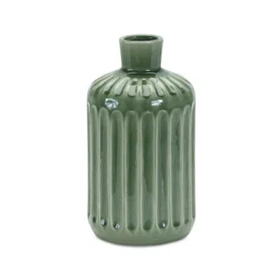 Houzbling Vase 9"h Terra Cotta In Blue