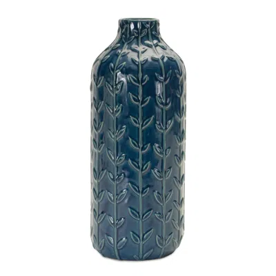Houzbling Vase (set Of 2) 4.75"d X 11.25"h Ceramic In Blue
