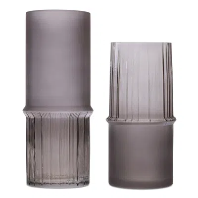 Houzbling Vase (set Of 2) 8.5"h, 10"h Glass In Purple