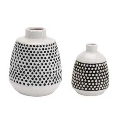 Houzbling Vase (set Of 4) 3.5"h, 4.5"h Ceramic In Black