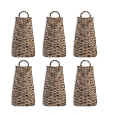 Houzbling Wall Basket (set Of 6) 14"h Willow In Brown