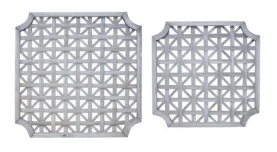 Houzbling Wall Hanging (set Of 2) 23.25"sq, 27.25"sq Wood In Brown