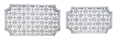 Houzbling Wall Hanging (set Of 2) 27.25"l X 16"h, 33.25"l X 18.75"h Wood In Gray