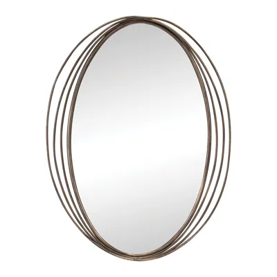 Houzbling Wall Mirror 23"l X 30"h Metal/glass In Brown
