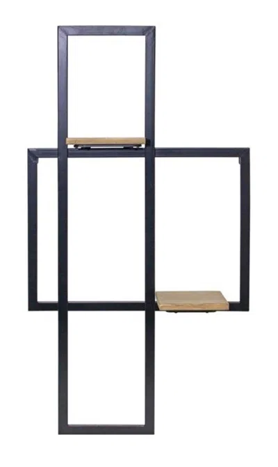 Houzbling Wall Shelf 17.5"l X 33.5"h Iron/wood In Multi