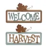 HOUZBLING WELCOME AND HARVEST SIGN (SET OF 2) 10"L X 5.5"H MDF/TIN