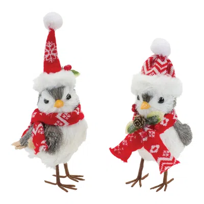Houzbling Winter Bird (set Of 6) 8.5"h, 10.5"h Foam/fabric